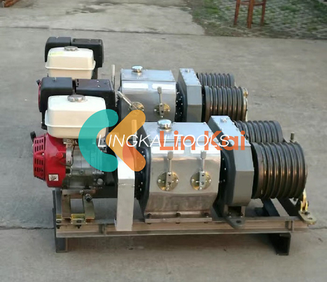 Herramientas de erección de torres de alta precisión 9KW Motor diesel y gasolinero Doble cabrestante de tambor