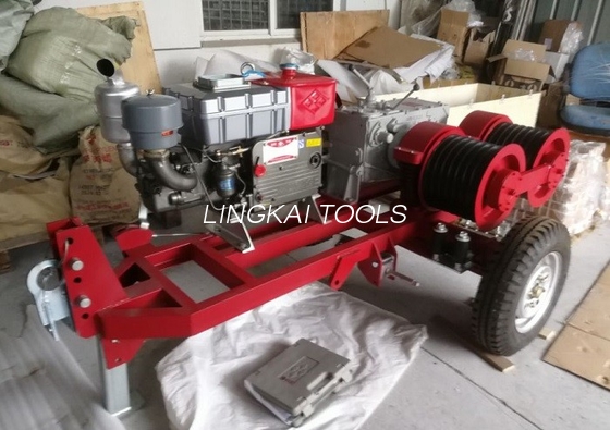 El torno doble del tambor del cabrestante 5 toneladas con el remolque hace juego el motor de gasolina de Honda/de Yamaha