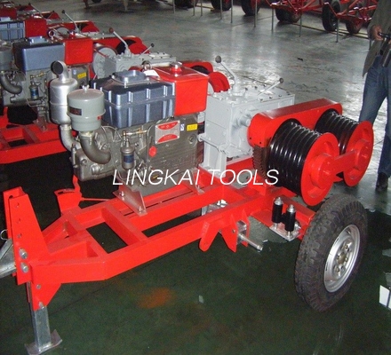 Motor de Honda cable del torno del cabrestante del doble de 5 toneladas que tira de la máquina para la construcción del poder
