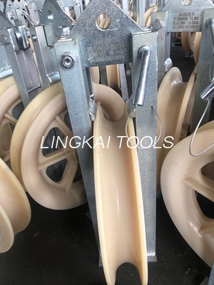 línea aérea de Stringing Blocks For del conductor de la rueda 40kN tres
