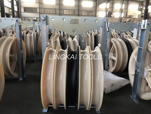 Línea liada poleas de encadenación de nylon de Pulley For Transmission del conductor de 40KN bujía métrica