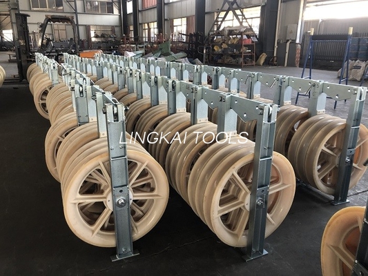Tres bloques de nylon de Transmission Line Stringing del conductor de las gavillas